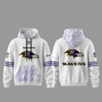 Baltimore Ravens 2026 Noise Rising Falls White Graphic Hoodie for Football Fans