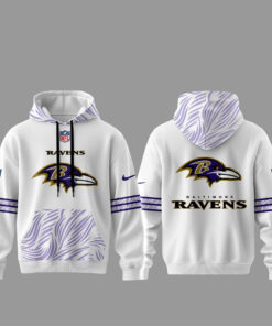 Baltimore Ravens 2026 Noise Rising Falls White Graphic Hoodie for Football Fans