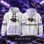 Baltimore Ravens 2026 Noise Rising Falls White Graphic Hoodie for Football Fans