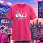 Buffalo Bills 2026 Crucial Catch Graphic Pink Shirt for Football Fans