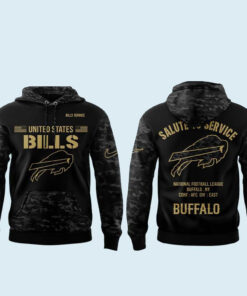 Buffalo Bills Salute To Service 2026 Black Camo Graphic Hoodie for Football Fans