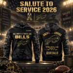 Buffalo Bills Salute To Service 2026 Black Camo Graphic Hoodie for Football Fans