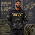 Buffalo Bills Salute To Service 2026 Black Camo Graphic Hoodie for Football Fans