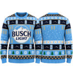 Busch Light Beer Light Blue Christmas 2026 Ugly Sweater