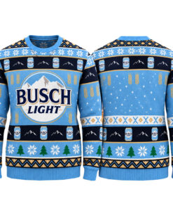 Busch Light Beer Light Blue Christmas 2026 Ugly Sweater