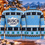 Busch Light Beer Light Blue Christmas 2026 Ugly Sweater