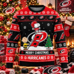 Carolina Hurricanes Snoopy And Charlie Brown Hockey Christmas 2026 Ugly Sweater
