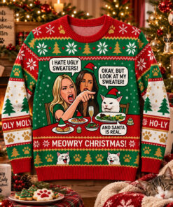 Cat Meme Funny Christmas 2026 Ugly Sweater