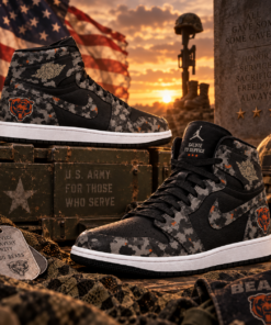 Chicago Bears 2026 Salute to Service Black Camo AJ1 High Top Shoes