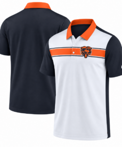 Chicago Bears Retro Stripe Navy White Orange Polo Shirt for Football Fans