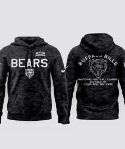 Chicago Bears Salute To Service 2026 Black Camo Graphic Hoodie for Football Fans