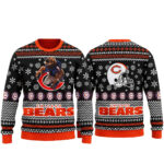 Chicago Bears Winter Wonderland Mascot Helmet Ugly Sweater 2026
