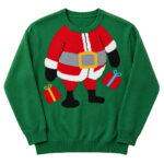Christmas 2026 Funny Santa Green Ugly Sweater