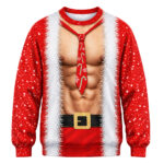Christmas Santa Claus Muscle Body Ugly Christmas Sweater 2026 for Christmas Fans