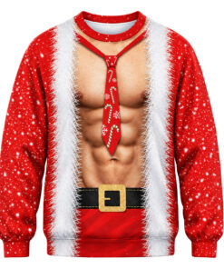 Christmas Santa Claus Muscle Body Ugly Christmas Sweater 2026 for Christmas Fans