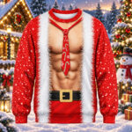 Christmas Santa Claus Muscle Body Ugly Christmas Sweater 2026 for Christmas Fans