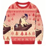 Cigarette Kitten Funny Smoking Cat Meme Christmas Ugly Sweater