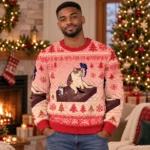 Cigarette Kitten Funny Smoking Cat Meme Christmas Ugly Sweater