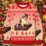 Cigarette Kitten Funny Smoking Cat Meme Christmas Ugly Sweater