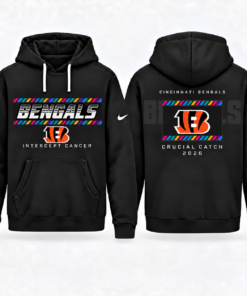 Cincinnati Bengals 2026 Crucial Catch Graphic Hoodie Version 3 for Football Fans