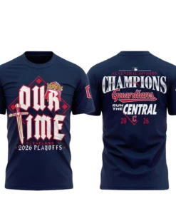 Cleveland Guardians 2026 Playoffs AL Central Champions Graphic Shirt for Baseball Fans