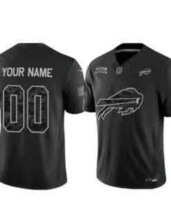 Custom Name And Number Buffalo Bills Salute To Service 2026 Black Football Jersey