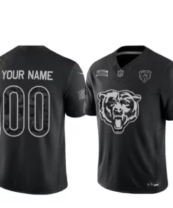 Custom Name And Number Chicago Bears Salute To Service 2026 Black Football Jersey