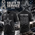 Custom Name And Number Dallas Cowboys Salute To Service 2026 Black Football Jersey