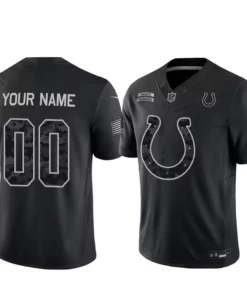 Custom Name And Number Indianapolis Colts Salute To Service 2026 Black Football Jersey
