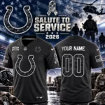 Custom Name And Number Indianapolis Colts Salute To Service 2026 Black Football Jersey