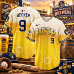 Custom Name And Number Milwaukee Brewers Pitcher And Pint Baseball Jersey