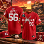 Custom Name And Number One Piece x North Carolina Tar Heels College World Series 2026 Baseball Jersey