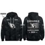 Custom Name Arizona Cardinals Salute To Service 2026 Camo Graphic Hoodie for Football Fans
