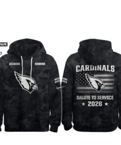 Custom Name Arizona Cardinals Salute To Service 2026 Camo Graphic Hoodie for Football Fans