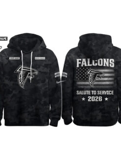 Custom Name Atlanta Falcons Salute To Service 2026 Camo Graphic Hoodie for Football Fans