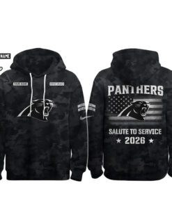 Custom Name Carolina Panthers Salute To Service 2026 Camo Graphic Hoodie for Football Fans
