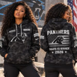 Custom Name Carolina Panthers Salute To Service 2026 Camo Graphic Hoodie for Football Fans