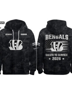 Custom Name Cincinnati Bengals Salute To Service 2026 Camo Graphic Hoodie for Football Fans