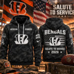 Custom Name Cincinnati Bengals Salute To Service 2026 Camo Graphic Hoodie for Football Fans