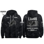 Custom Name Detroit Lions Salute To Service 2026 Camo Graphic Hoodie for Football Fans