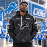 Custom Name Detroit Lions Salute To Service 2026 Camo Graphic Hoodie for Football Fans