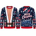 Custom Name Houston Texans Merry Christmas We Are Texas 2026 Ugly Sweater