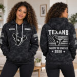 Custom Name Houston Texans Salute To Service 2026 Camo Graphic Hoodie for Football Fans