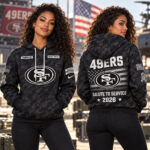 Custom Name San Francisco 49ers Salute To Service 2026 Camo Graphic Hoodie for Football Fans