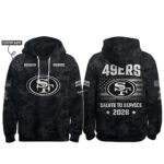 Custom Name San Francisco 49ers Salute To Service 2026 Camo Graphic Hoodie for Football Fans