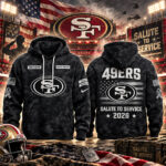 Custom Name San Francisco 49ers Salute To Service 2026 Camo Graphic Hoodie for Football Fans