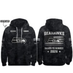 Custom Name Seattle Seahawks Salute To Service 2026 Camo Graphic Hoodie for Football Fans