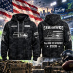 Custom Name Seattle Seahawks Salute To Service 2026 Camo Graphic Hoodie for Football Fans