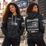 Custom Name Seattle Seahawks Salute To Service 2026 Camo Graphic Hoodie for Football Fans