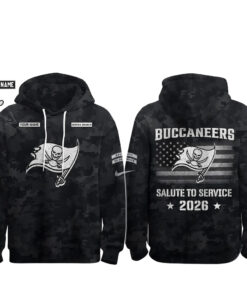 Custom Name Tampa Bay Buccaneers Salute To Service 2026 Camo Graphic Hoodie for Football Fans